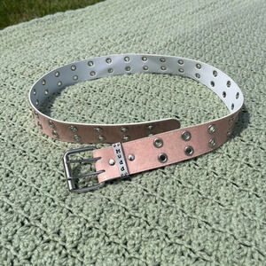 Y2k Mudd double grommet studded sparkly glitter pastel pink